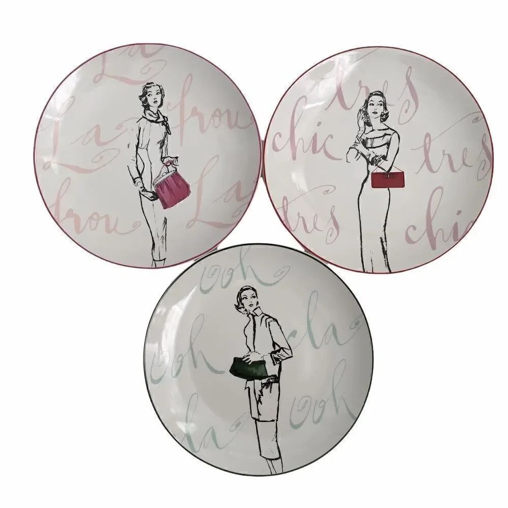 Rosanna (3) Salad Plates Roxanne Tres Chic